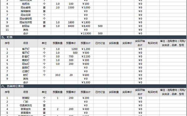 裝修報(bào)價單